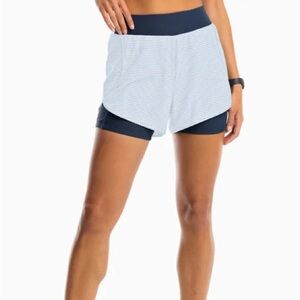 Southern Tide Nonie Striped Athletic Shorts True Navy Size XXL